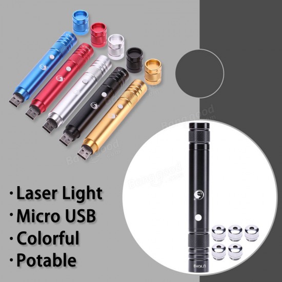 U KING ZQ-J36 532nm USB Rechargeable Green Laser Pointer Flashlight Laser Pen with 5 Sky Stars