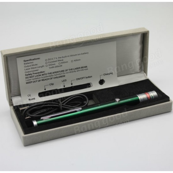 XANES LT-ZS003 532nm USB Charge Green Laser Pointer