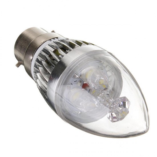 Dimmable B22 9W 3 LED White/Warm White LED Candle Light Bulb 220V