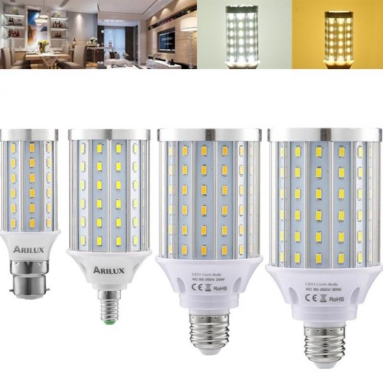 ARILUX® E27 E14 B22 12W 18W 25W 30W SMD 5730 Pure White Warm White LED Corn Light Bulb AC85-265V