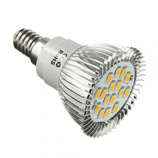 E14 6.5W 500-550LM Warm White 5630 SMD 16 LED Spot Lightt Bulbs 220V