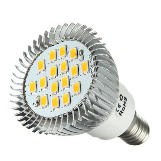 E14 6.5W 500-550LM Warm White 5630 SMD 16 LED Spot Lightt Bulbs 220V
