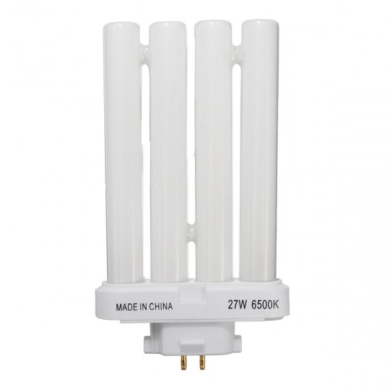 AC220V 27W Quad Tube Compact Pure White Fluorescent Light Bulb for Indoor Home Decoration