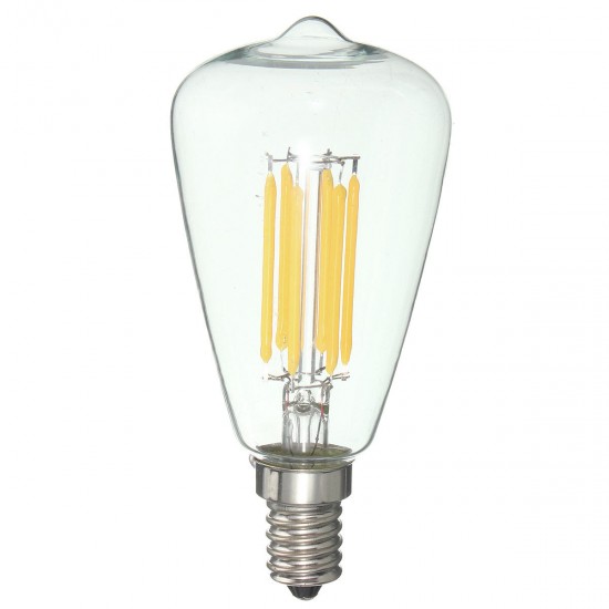 E14 6W LED Filament COB Retro Pure White Warm White Candle Light Lamp Bulb AC220V