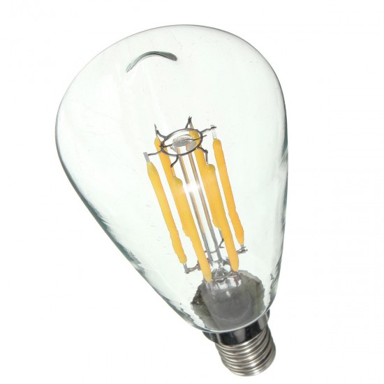 E14 6W LED Filament COB Retro Pure White Warm White Candle Light Lamp Bulb AC220V