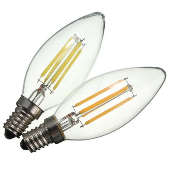 E14 LED Bulb 4W COB Pure White/Warm White Edison Retro Filament Candle Light Lamp AC 220V