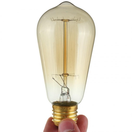 E27 60W ST58 Edison Bulb Antique Filament Lamp Retro Vintage Light 220V/110V