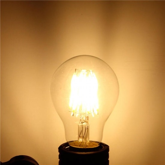 E27 A60 8W Warm White/ White Filament LED COB Dimmable Globe Bulb Lamp AC220V/110V