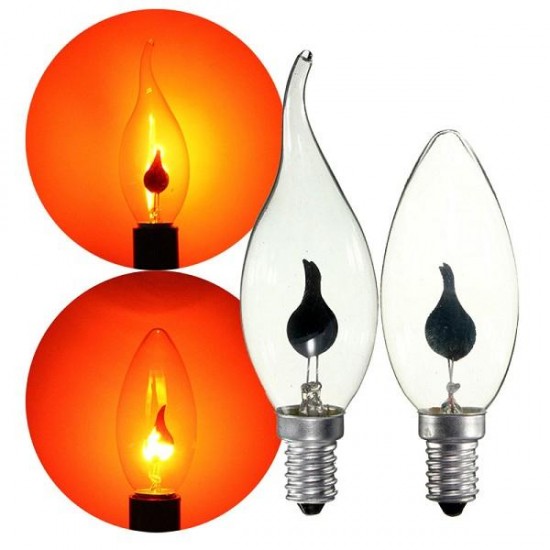 Lot RED E14 3W Retro Chandelier Fire Candle Light Flame Edison Bulb Lamp AC220V