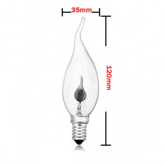 Pull Tail E14 3W Edison Bulb Candle Flame Bubble Yellow Light 220V