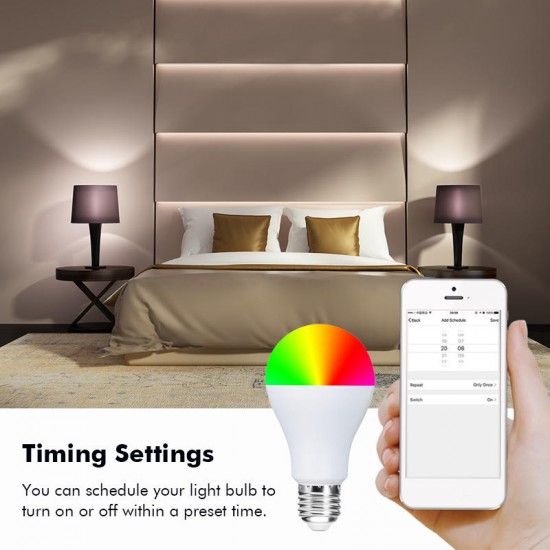 AC85-265V E27 7W Wifi APP Control Smart RGBW LED Light Bulb for Amazon Alexa Google Home