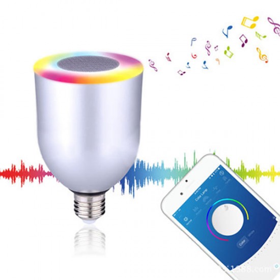 ARILUX® E27/ E26 10W RGBW Dimmable Bluetooth APP Controlled Speaker LED Smart Light Bulb AC100-240V