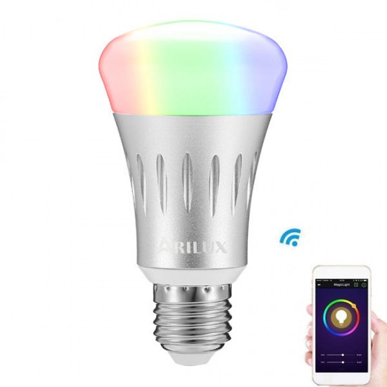 ARILUX® SL-WB 01 E27 7W RGB + White Dimmable Smart WIFI LED Light Bulb Works with Amazon Alexa Echo AC85-265V