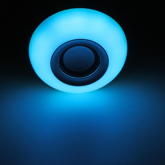 E27 12W RGB Wireless Bluetooth  Speaker Music LED Light Bulb With Remote Control AC110-240V
