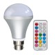 E27/B22 10W RGBW LED Light Bulbs Colorful Globe Lamp + Remote Control AC85-265V