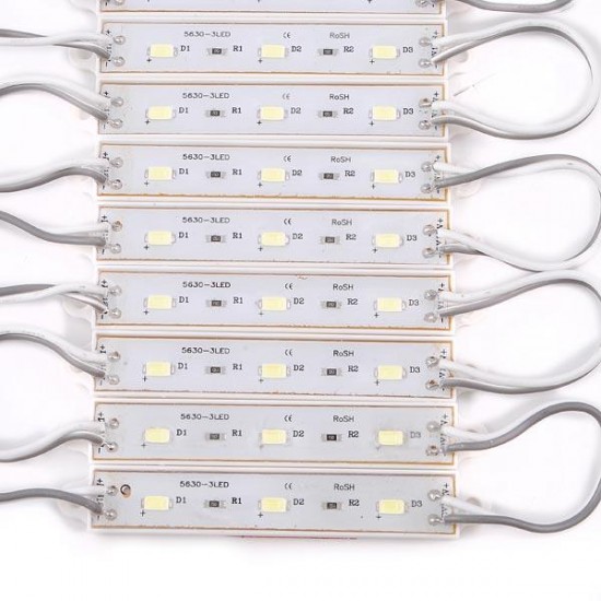 20 PCS Ultra Bright 5630 LED Module 3 LEDS White Light IP65 12V DC 20 PCS Ultra Bright 5630 LED Module 3 LEDS White Light IP65 12V DC
