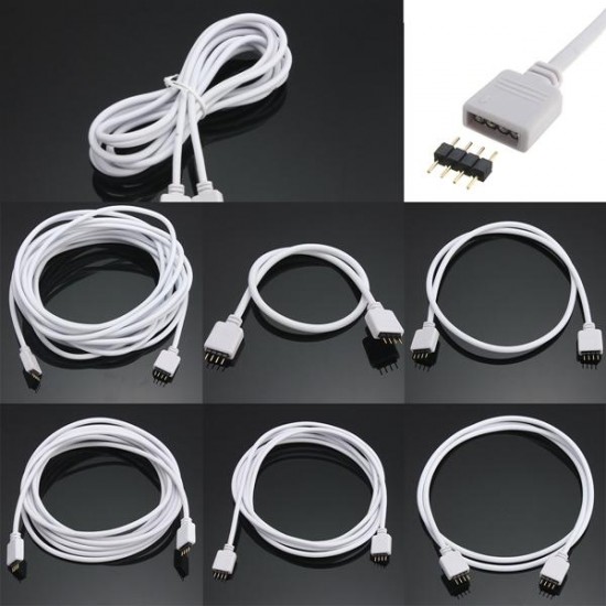 0.3/0.5/1/2/3/5M 4 Pin Female Extension Cable Connector LED Strip RGB & Male Plug 0.3/0.5/1/2/3/5M 4 Pin Female Extension Cable Connector LED Strip RGB & Male Plug