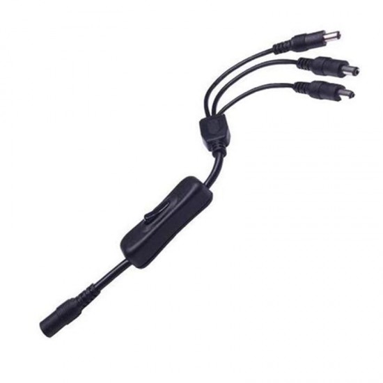 1 Female to 2/3/4 Male DC Connector Cable Splitter with Switch Button for LED Strip Light DC12V