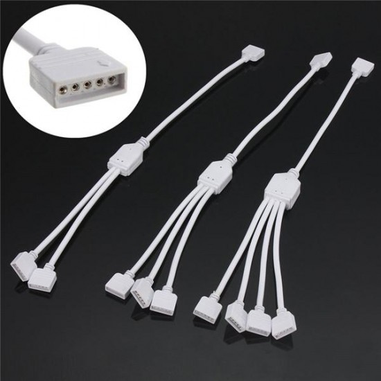 1 To 2/3/4 Female 5 Pin Splitter Cable Wire Connector For RGBW 5050 Led Strip Light