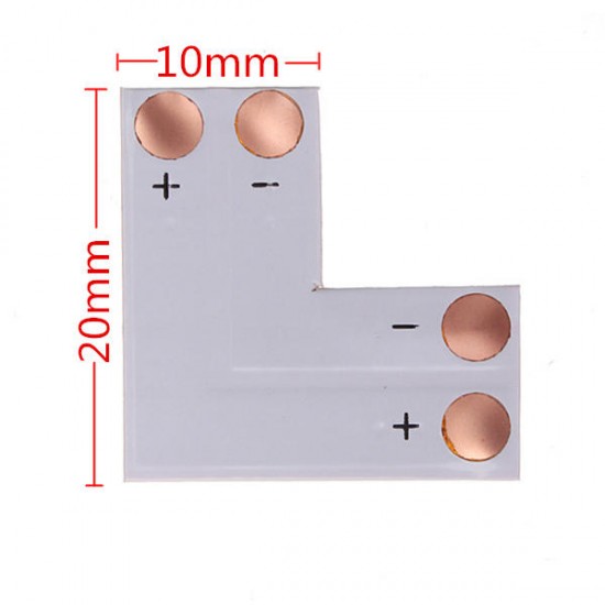 2pin LED Connector T Shape Corner For 10mm 5050 LED Strip Light