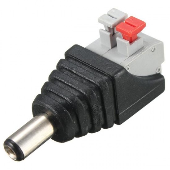 LUSTREON DC Power Male Female 5.5*2.1mm Connector Adapter Plug Cable Pressed for LED Strips 12V