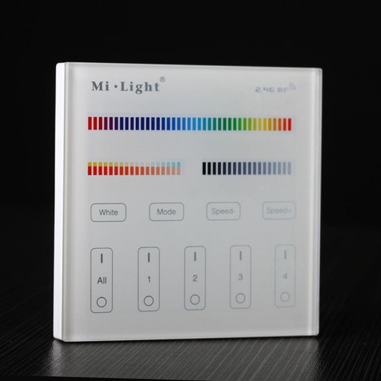 Mi Light T4 4-Zone RGB+CCT Smart Panel RF Controller For LED Strip Light Lamp Bulb AC110/220V Mi Light T4 4-Zone RGB+CCT Smart Panel RF Controller For LED Strip Light Lamp Bulb AC110/220V