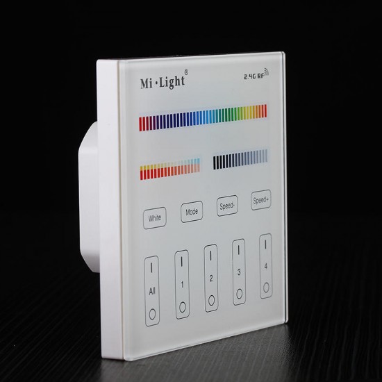 Mi Light T4 4-Zone RGB+CCT Smart Panel RF Controller For LED Strip Light Lamp Bulb AC110/220V Mi Light T4 4-Zone RGB+CCT Smart Panel RF Controller For LED Strip Light Lamp Bulb AC110/220V