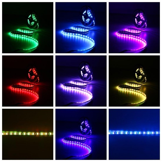 0.5M 1M Non-waterproof 15Pin SATA Magnetic RGB PC Case LED Strip Light + 17Keys Remote Control DC12V