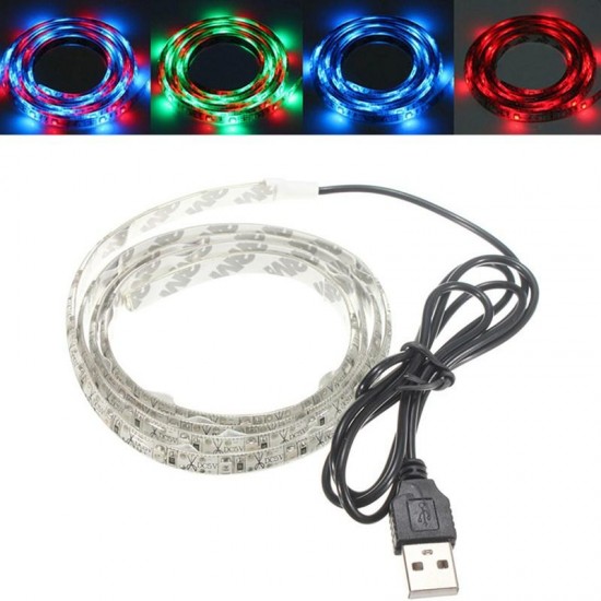 100CM 60 SMD 3528 USB LED Strip RGB Light WaterProof IP65 5V