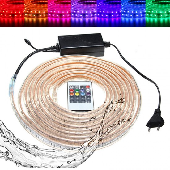 10/15M SMD5050 LED RGB Flexible Rope Outdoor Waterproof Strip Light + Plug + Remote Control AC220V 10/15M SMD5050 LED RGB Flexible Rope Outdoor Waterproof Strip Light + Plug + Remote Control AC220V