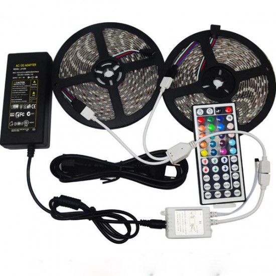 10M SMD 5050 Waterproof RGB 600 LED Strip Light + IR Controller + Cable Connector + Adapter DC12V 10M SMD 5050 Waterproof RGB 600 LED Strip Light + IR Controller + Cable Connector + Adapter DC12V
