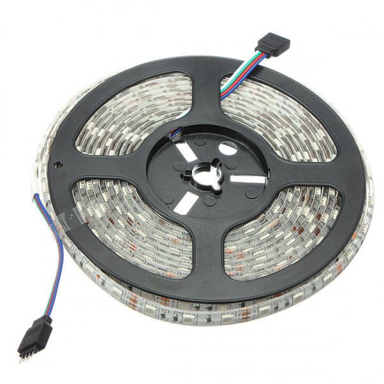 10M SMD 5050 Waterproof RGB 600 LED Strip Light + IR Controller + Cable Connector + Adapter DC12V