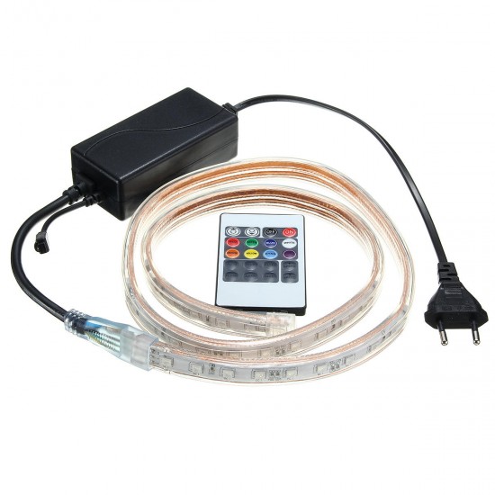 1/2/3/5M SMD5050 LED RGB Flexible Rope Outdoor Waterproof Strip Light + Plug + Remote Control AC220V 1/2/3/5M SMD5050 LED RGB Flexible Rope Outdoor Waterproof Strip Light + Plug + Remote Control AC220V