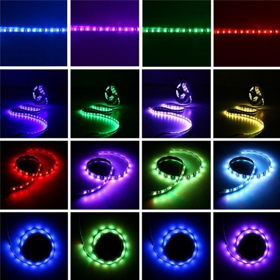 1.5M 2M Waterproof 15Pin SATA Magnetic RGB LED Strip Light +17Keys Remote Control for PC Case DC12V