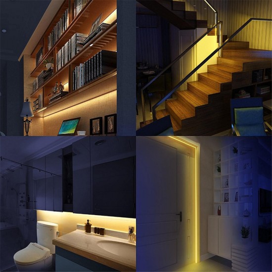 1.5M 3M Motion Activated Sensor Flexible LED Strip Light Bed Night Lamp with Switch EU Plug DC12V 1.5M 3M Motion Activated Sensor Flexible LED Strip Light Bed Night Lamp with Switch EU Plug DC12V