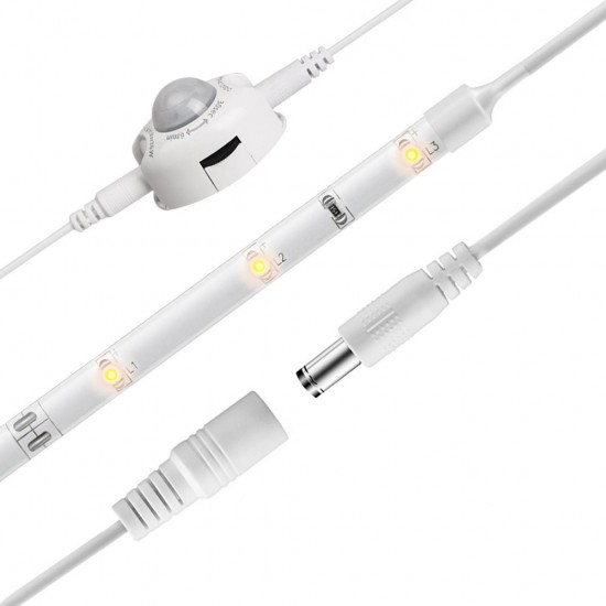 1.5M 7.2W SMD3528 Waterproof Motion Sensor Timer Adjustable Warm White LED Strip Light DC12V 1.5M 7.2W SMD3528 Waterproof Motion Sensor Timer Adjustable Warm White LED Strip Light DC12V