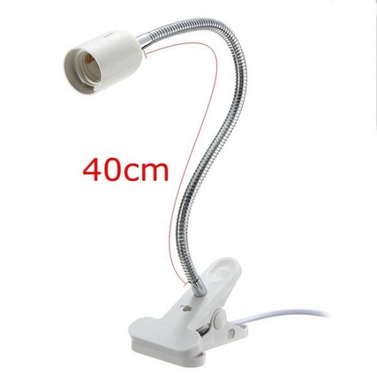 10/20/30/40cm EU Plug E27 Flexible Clip on Switch LED Light Lamp Bulb Holder Socket Converter