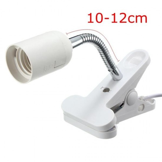 10/20/30/40cm US Plug E27 Flexible Clip on Switch LED Light Lamp Bulb Holder Socket Converter