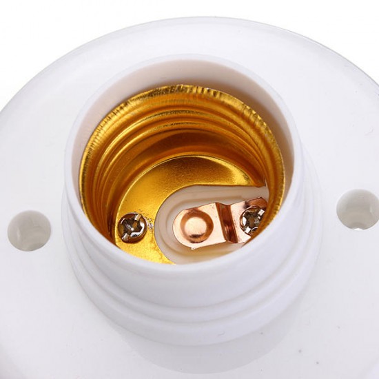 E27 Screw Base Round Plastic Light Bulb Lamp Socket Holder Adapter
