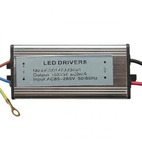 20W 50-60HZ High Power LED Driver Waterproof IP65 AC85V-265V