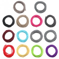 10M 2 Cord Color Vintage Twist Braided Fabric Light Cable Electric Wire