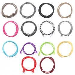 1M 2 Cord Color Vintage Twist Braided Fabric Light Cable Electric Wire