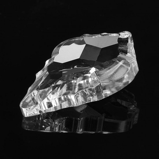 20PCS 38MM Chandelier Clear Crystal Glass Maple Leaf Pendant Lamp Prisms Part Decor