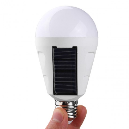 3pcs 7W Solar Powered E27 LED Rechargeable Light Bulb Tent Camping Emergency Lamp with Hook