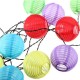 10 LED Solar Power White or Multi Coloured Chinese Lantern Garden String Lights
