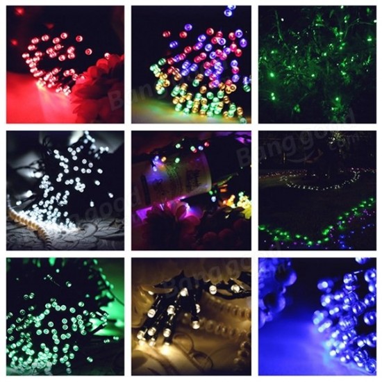 100 LED Solar Powered Fairy String Light Garden Party Decor Christmas