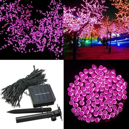 100 LED Solar Powered Fairy String Light Garden Party Decor Christmas