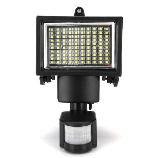 100 LED Solar Powered PIR Motion Sensor Flood Light Outdoor Garden Security Wall Lamp