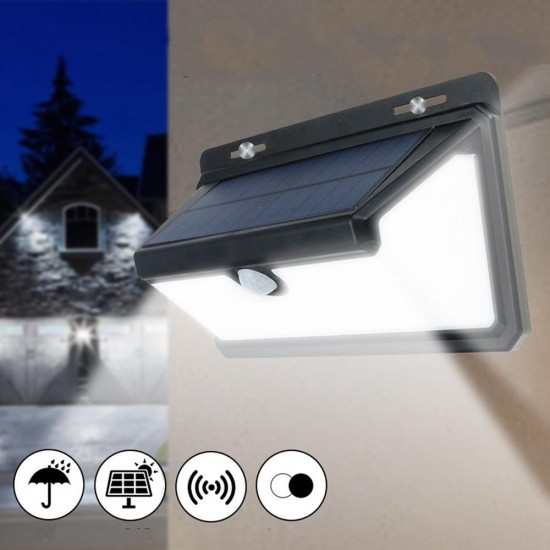 100 LED Waterproof Solar Powered Light 3 Modes PIR Motion Sensor Wall Lamp Outdoor Garden