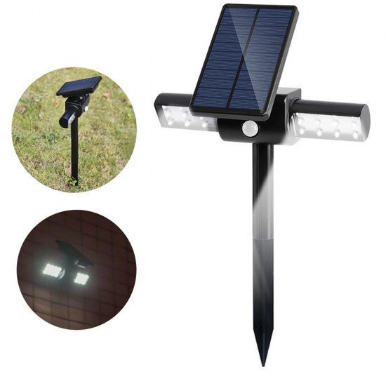 1.5W Solar LED PIR Motion Sensor Lawn Light Waterproof Outdoor Garden Wall Landscape Spotlight